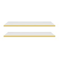 Kit 2 Chapa Prateleira MDF Sem Borda 30x60cm Multiuso Branco