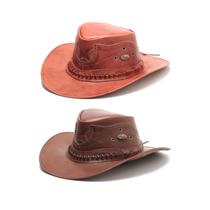 Kit 2 Chapéu Country Em Couro De Cowboy Boiadeiro