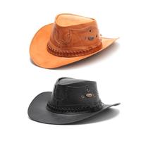 Kit 2 Chapéu Country Em Couro De Cowboy Boiadeiro