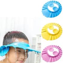Kit 2 Chapéu P/ Banho Idoso Bebê Corte de Cabelo Protetor De Olhos Anti Shampoo
