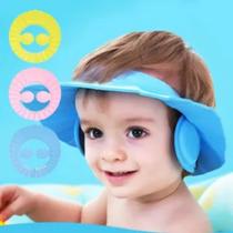 Kit 2 Chapéu Para Banho Bebê Protetor De Olhos Anti Shampoo