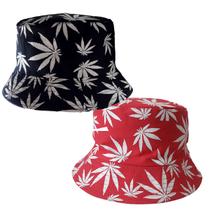 Kit 2 Chapéus Bucket Hat Dupla Face Balde 1 Preto 1 Vermelho