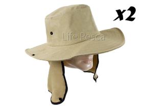 Kit 2 Chapéus Pescador C/ Protetor De Nuca - Várias Cores