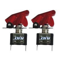 Kit 2 Chave Botão Liga Desliga 2 Posições 12V Vermelha Led Kit 2 Chave Botão Liga Desliga 2 Posições 12V Vermelha Led