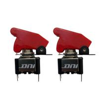 Kit 2 Chave Botão Liga Desliga 2 Posições Vermelha Tipo Caça Kit 2 Chave Botão Liga Desliga 2 Posições Vermelha Tipo Caça