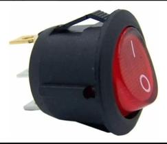 kit 2 Chave interruptor kcd1 neon luz vermelho