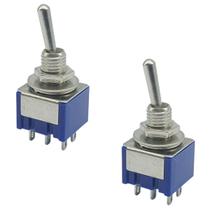 KIT 2 Chave Mini toggle ON-OFF Guitarra 2 posicoes Ni 125-6A KIT 2 Chave Mini toggle ON-OFF Guitarra 2 posicoes Ni 125-6A