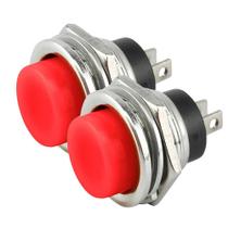 Kit 2 chave pulso push button 2 polos 13mm vermelha 3a 250v Kit 2 chave pulso push button 2 polos 13mm vermelha 3a 250v