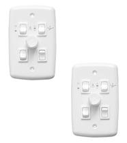 Kit 2 chave rotativa biv 3 lampadas espelho 302 rima