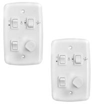 Kit 2 chave rotativa bivolt br 2 lampadas 301 rima