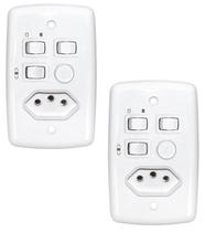 Kit 2 chave rotativa tomada 2 lampadas bivolt 400w 308 rima