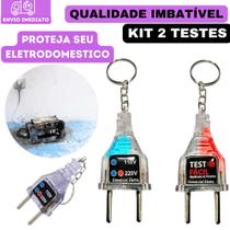 Kit 2 Chaveiro Identificador Tomada 110 220v Ferramentas Cuidados e Proteção Aparelhos Eletronicos