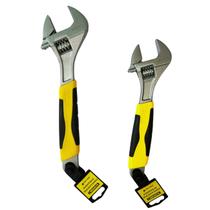 Kit 2 Chaves Ajustáveis Inglesas 12 e 10 Polegadas Bomvink cabos emborrachados abertura boca até 1,5 pol. 37mm profissional