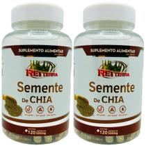 Kit 2 Chia 500mg 240 Cápsulas - Rei Terra Kit 2 Chia 500mg 240 Cápsulas - Rei Terra