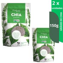 Kit 2 Chia Branca Premium Orgânica 150g Produza Foods