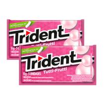 Kit 2 Chiclete Trident Tutti Frutti 8g com 5 Unidades