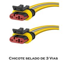 KIT 2 Chicote para Lanterna Automóvel Caminhão Ônibus com Conector Selado de 3 Vias