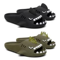 Kit 2 Chinelos Infantil Sharky Fun Tubarão Barbatanas Trocáveis + 1 Barbatana Punk