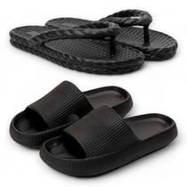 Kit 2 Chinelos Nuvem EVA Antiderrapante e Nuvem Ortopédico Kit 2 Chinelos Nuvem EVA Antiderrapante e Nuvem Ortopédico