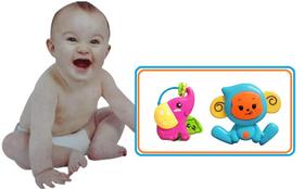 Kit 2 Chocalhos Diferentes Coloridos e Divertidos Moppet Toys