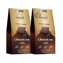 Kit 2 Chocolate Chocolow 70g Sabores Diet Zero Açucar Lowçucar Café