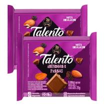 Kit 2 Chocolate Garoto Talento Amêndoas e Uvas Passas 25g Kit 2 Chocolate Garoto Talento Amêndoas e Uvas Passas 25g
