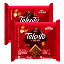 Kit 2 Chocolate Garoto Talento ao Leite com Avelãs 25g Kit 2 Chocolate Garoto Talento ao Leite com Avelãs 25g