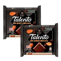 Kit 2 Chocolate Garoto Talento Meio Amargo com Amêndoas 85g