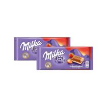 Kit 2 Chocolate Milka Strawberry Yoghurt 100g