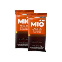 Kit 2 Chocolate Mió Ao Leite com Caramelo e Flor de Sal Zero 60g