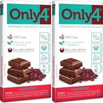 Kit 2 Chocolate Only4 com Cranberry Tudo Zero Leite 80g Kit 2 Chocolate Only4 com Cranberry Tudo Zero Leite 80g