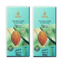 Kit 2 Chocolate Orgânico 50% Barra Vegano Sem Lactose Onveg