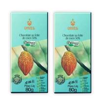 Kit 2 Chocolate Orgânico 50% Barra Vegano Sem Lactose Onveg