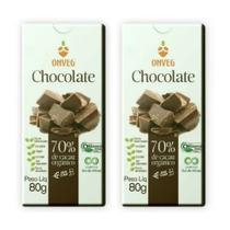 Kit 2 Chocolate Orgânico 70% Barra Vegano Sem Lactose Onveg