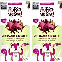 Kit 2 Chocolate Pistache Crunch ao Leite Veg Super Vegan 95g