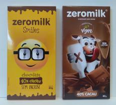 Kit 2 Chocolates 40% Sem Lactose 80g - Zeromilk