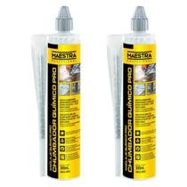 Kit 2 Chumbador Químico Pro Cinza 480g Fixação Ultra Rápida Forte