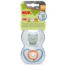 Kit 2 Chupeta Nuk Space Silicone Glow Brilha no Escuro Tamanho 1 Menino Menina 0 A 6 Meses Leão e Sapinho Recém Nascido Dia e Noite