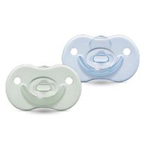 Kit 2 Chupetas 100% Silicone Night Day 6m+ Azul - Lillo Kit 2 Chupetas 100% Silicone Night Day 6m+ Azul - Lillo