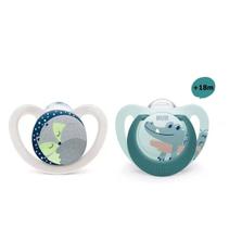 Kit 2 Chupetas +18meses Guaxinim + Jacaré Nuk