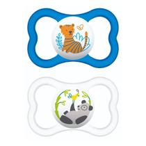 Kit 2 Chupetas Air Bico de Silicone Skinsoft 6M+ Azul - MAM Kit 2 Chupetas Air Bico de Silicone Skinsoft 6M+ Azul - MAM