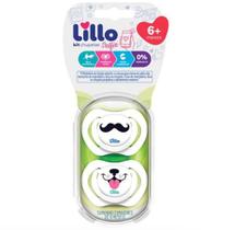 Kit 2 Chupetas Bico de Silicone Design Selfie 6m+ Azul Lillo