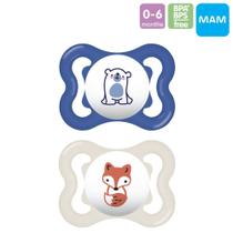 Kit 2 Chupetas Bicos Silicone Mam Supreme 0-6 Meses