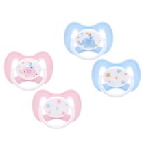 Kit 2 Chupetas Buba Comfort Brilha no Escuro com Bico Simétrico em Silicone Ultra Soft Design Ventilado Livre de BPA Com Duas Opções de Tamanhos