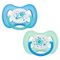 Kit 2 Chupetas Buba Comfort Tam 1 Noturna Foguete Azul Kit 2 Chupetas Buba Comfort Tam 1 Noturna Foguete Azul