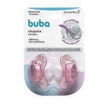 Kit 2 Chupetas Buba Comfort Ventilação Bico Silicone Tam 12 06 M 6m