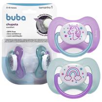 Kit 2 Chupetas Comfort Brilha Escuro Ultra Soft Tamanho 1 0 a 6 meses Buba