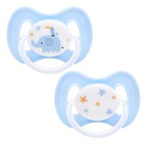 Kit 2 Chupetas Comfort Brilha no Escuro Tamanho 1 (0 a 6 meses) Elefante Buba