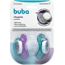 Kit 2 Chupetas Comfort Tamanho 1 De 0 À 6m Silicone Buba - Unicórnio Kit 2 Chupetas Comfort Tamanho 1 De 0 À 6m Silicone Buba - Unicórnio