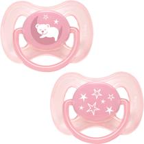 Kit 2 Chupetas Comfort Urso Estrela Rosa Tamanho 2 Buba 12670
